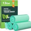 AYOTEE Compostable Trash Bags 13 Gallon Tall Kitchen, 45 Count Biodegradable Trash Bags 13 Gallon Garbage Bag, Large Compost Bag for Kitchen Bathroom Home Office