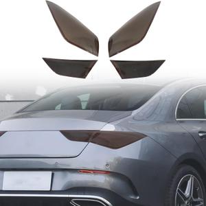 Smoked Tail Light Covers Trim Compatible for Mer@cedes Benz CLA 250/CLA 35 AMG/CLA 45 AMG 2020-2025 - ABS Dark Tint Lens 4PC Set, for CLA Coupe & Sedan Rear Lamp Protect Accessories (Smoked Black)