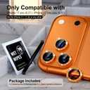 Choiche Compatible for iPhone 17 Pro/iPhone 17 Pro Max Camera Lens Protector Bling, 9H Tempered Glass Camera Cover Screen Protector Metal Ring Decoration Accessories (Glitter-Orange)