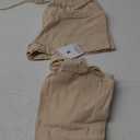 SeekMe Linen Short Sets for Women Short Sleeve Top Shorts 2 Piece Summer Beach Vacation Outfits Lounge Tracksuits (Small, Apricot)