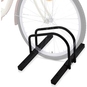 WALMANN Bike Floor Stand, Steel Bike Parking Rack for 1 Bike, 22-28" Wheels, Max. Tire Width 2.1", Black