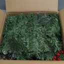 [ Timer & 8 Modes ] 9 Ft by 10 Inch 50 LED Prelit Christmas Garland Decorations Warm White Lights Thick 270 Snowy Tips 70 Red Berry 10 Pinecone Xmas Decor Garland Indoor