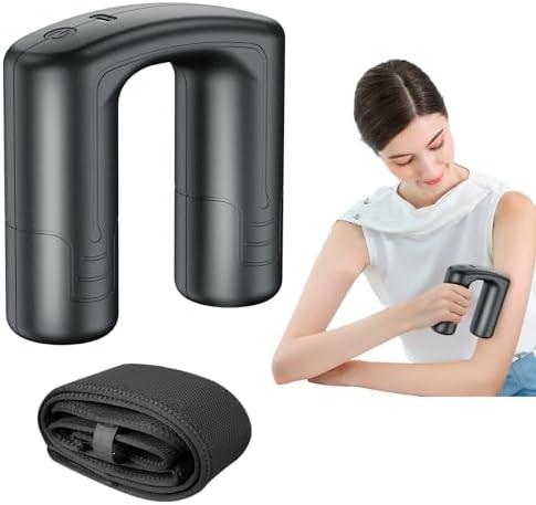 APHERMA Massage Gun Deep Tissue, Vibrating Massager for Muscle Relaxation, Pain Relief, Portable Body Massager Belt with 5 Vibration Levels, Easy to Use, Lightweight & Quiet - Grey