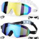 EverSport 2 Pack Kids Swim Goggles Age 8-16 Extra Silicone Layer, Swimming Goggles for kids Teen Youth Children Boys Girls (Black & White)