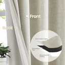 Melodieux Natural Linen Blackout Curtains 84 Inch Length 2 Panels Set, Thermal Insulated Light Blocking Grommet Curtains for Bedroom Living Room, Elegant Farmhouse Burlap Textured Drapes, 42x84 inch