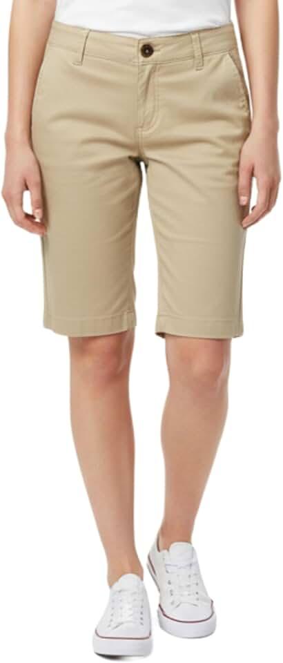 French Toast Young Women's Juniors Stretch Twill Bermuda Shorts