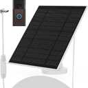 Solar Panel for Ring Doorbell (2024), 6W Ring doorbell Solar Charger for Battery Doorbells, Ultral-Thin Type-C Charging Port Solar Panel with 13.1Ft Charging Cable