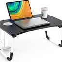 Bed Table Elekin Folding Lap Desk Laptop Desk Table with Storage Drawer/Cup Holder Folding Lap Desk Multi-Function Laptop Bed Table Desk Stand Bed Table Tray for Bed/Couch/Sofa (Large, Black&white)