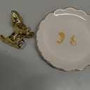 Ceramic Dog Ring Holder with White Dish,Ring Dish Trinket Tray for Rings,Earrings,Jewelry Organizer,Gifts for Women (Dog-B)