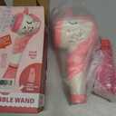 Bubble Machine Wand Gifts for Kids Toddlers Age 1 2 3 4 5 6 7 8 Years Old Birthday Party Unique Cute Baby Outdoor Outside Unicorn Summer Toy Easter Day Game for Little Girl Boy Include Solution Pink (Creamy White)