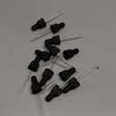 Black Straight Tip Glass Dropper Closure Top for 2 oz / 60 ml (20-400 Neck Size) Boston Round Bottles - 12 Pack