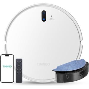 Robot Vacuum and Mop, Strong Suction Robot Vacuum Cleaner, 2 in 1 Hair Vacuum for Salons, Self-Charging Robotic Vacuum with Voice/APP/Remote Control for Hard Floor, Pet Hair, Low-Pile Carpet