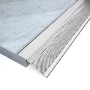 NeatiEase Threshold Ramps for Doorways, 48" Metal Floor Transition Strip Replacement, Aluminum Floor Reducer Molding for Carpet/Entry Door/Tile/Threshold/Wheelchair (Silver) (4in x 4ft)