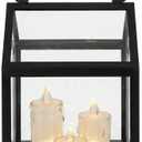 Decorative Candle Lantern with 6 Hours Timer H11,Durable PP Plastic,Realistic Frosted PS Wax Candles,Warm White Flickering LED,Battery Operated,Iron Hanging Lantern for Indoor Outdoor Decor