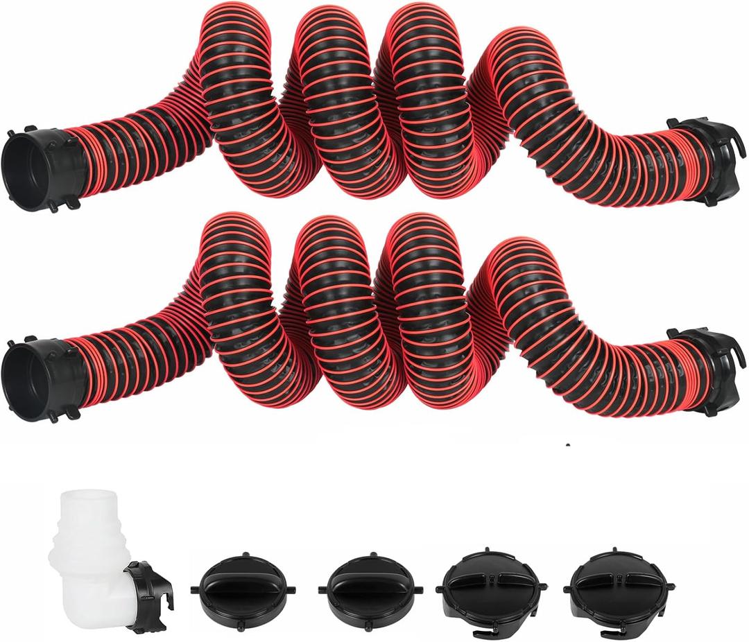 20FT RV Sewer Hose with Bayonet Fittings and 4-in-1 Adapter Elbow
