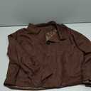Women's Casual Faux Suede Cropped Jacket Button Down Coat Outwear with Pockets, L