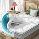 Dual Layer 4 Inch Full Size Mattress Topper, Memory Foam Mattress Topper