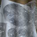 Silver LED Staircase Chandelier 6-Light Clear Glass Ball Chandelier Dimmable Pendant Lights Large Chandeliers for High Ceilings, Entryway Modern Chandelier for Villas and Stairwell