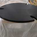 NTC 40 Inch Tribase Boho Wooden Round Coffee Table for Living & Dining Rooms  Waterproof & Heat Resistant, Burnt Black