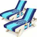 Britown Lounge Chaise Chair Towel Covers (Pack of 2), Beach Chair Cover with 3 Pockets for Pool Outdoor Beach Garden Patio Trips,85 X30 in (Sea ​​Turtle)