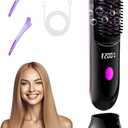 Go Brush Pro Hair Straightener  Cordless Comb with Base Negative Ion, 6000mAh Fast Heating & Portable Travel Design, Rechargeable Brush for Straightening and Curling (Black-1Pcs)