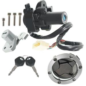 WFLNHB Ignition Switch Lock Key Fuel Cap Replacement for Kawasaki EX250J 2008 250R EX250J SE 2012 EX300A SE 2014