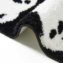 Estmy Cute Black Ghost Bath Mat Non Slip Washable 16x24 Spooky Funny Vintage Halloween Bath Rug Bathroom Decor, Soft Shaggy Microfiber Gothic Spirit Fall Halloween Bathroom Shower Floor Mat