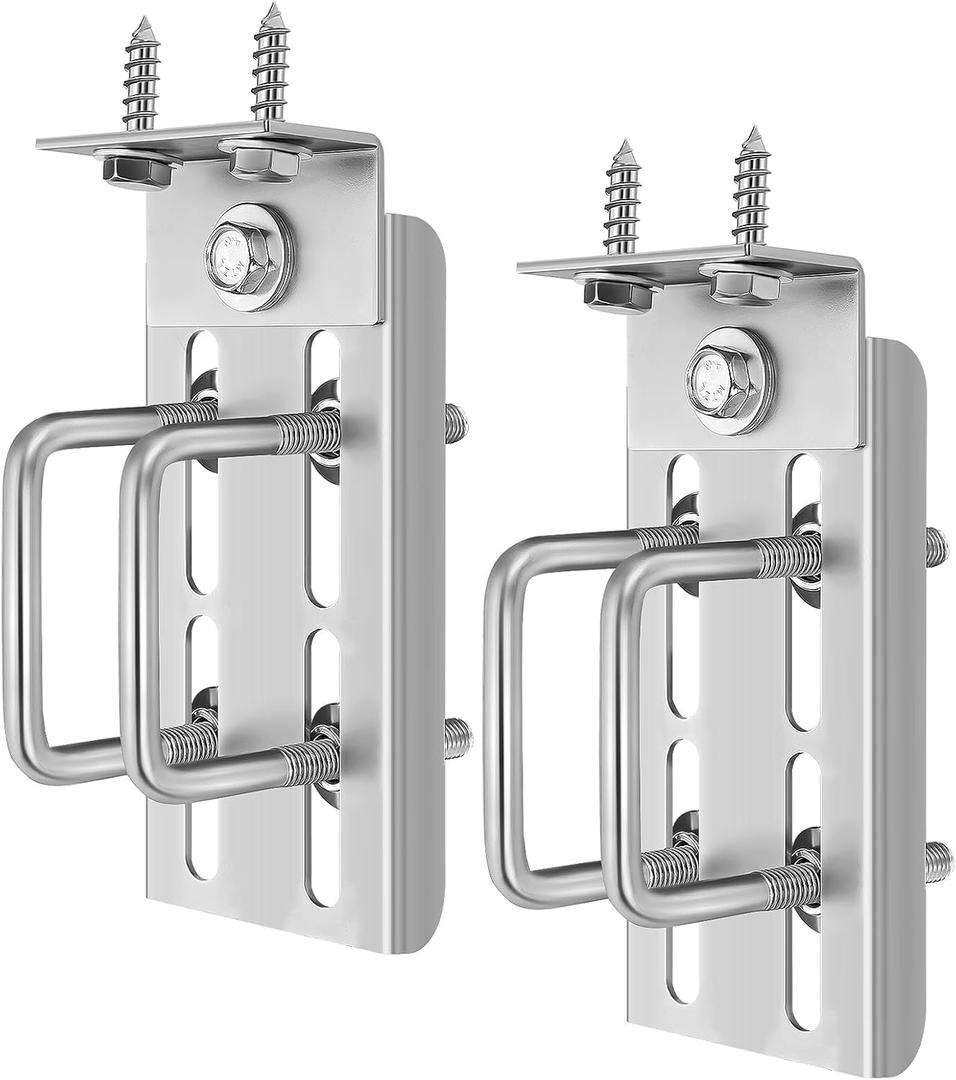 Yaocom 2 Sets 8" Boat Trailer Bunk Brackets, Galvanized Double U Bolt Swivel Top Bunk Bracket Kit for 1.5" x 3", 2" x 3", 3" x 3" Boat Trailer Cross Member, Boat Trailer Bunk Brackets