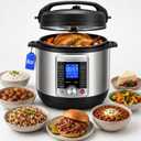 KINGBULL 14-in-1 Electric Pressure Cooker 8 Quart, Stainless Steel Multi Cooker with LCD Display and Knob Control, Slow Cooker, Rice Cooker, Steamer, Sauté, Yogurt Maker, Warmer, DIY Mode