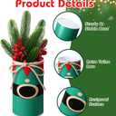 LemonRoad 4 Pcs Christmas Metal Vase for Table Centerpieces Farmhouse Vases Decor with Twine Bow Galvanized Metal Vases Artificial Flower Buckets for Christmas Home Party Decorations, 4.33 Inch