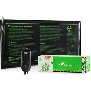 Seedfactor MET Certified Seedling Heat Mat with 50~108 Digital Thermostat Controller for Seed Germination (10" x 20")