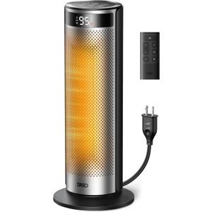 DREO Space Heater for Large Room, 20 Inch Electric Heaters with DREO FortPlug for Indoor Use, 8 Safe Protection Tower, 70 Oscillation, PTC Ceramic with Remote, Quiet, 12H Timer, Bedroom, Office