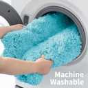 Disolla Toilet Rug U Shaped 23x24 Machine Washable Non Slip Toilet Floor Mat Soft Plush Contour Rug for Bathroom Floor, Sky Blue