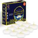Candle Charisma White Floating Candles 3 Inch (Set of 12)  8-Hour Dripless, Smokeless Burn with Natural Flickering Flame  Perfect for Weddings, Centerpieces, Pool Nights & Special Events