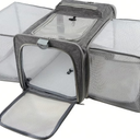 Gapzer Expandable Collapsible Washable TSA Airline Approved Soft Dog & Cat Carrier, Grey, 17.7 x 11 x 11-in