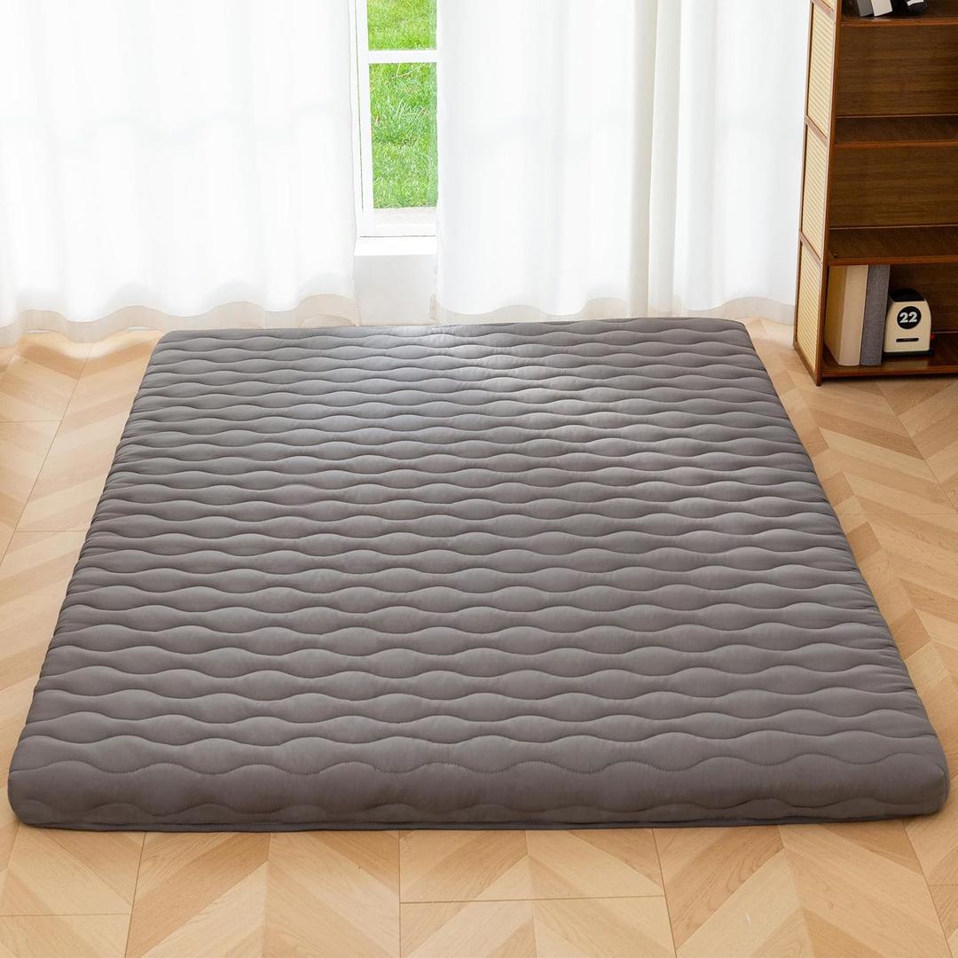 MAXYOYO 3" Thick Japanese Floor Futon Mattress, Portable Floor Mattress, Queen
