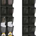 2 Pack Narrow Over the Door Shoe Organizer, 14 Large Mesh Pockets Small Hanging Shoe Rack