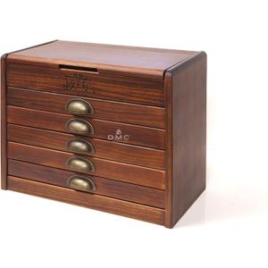 DMC Large Decorative Wooden Collectors Box With 500 Stranded Cotton Thread Pack