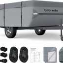 Umbrauto Pop Up Folding Camper Cover Upgraded 7 Layers Top Tent Trailer Cover Waterproof Extra Thick Polypropylene Breathable Ripstop Anti-UV Pop Up Folding Trailer Cover Fits 8' - 10' Trailers