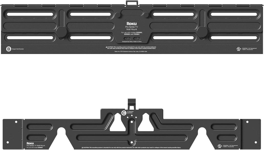 Roku Wall Mount Kit for 55-Inch Pro Series TV - Ultra-Slim with Minimalist, Flat Design - Hinged TV Mount and Kickstand for Easy Access to Cables