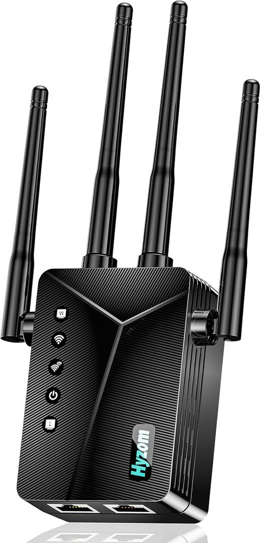 WiFi Extender Booster Internet Extender 1-Button Setup, Works with Any Router