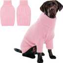 IECOii XL Dog Sweater, Fall Doggy Clothes for Extra Large Dogs Girl Boy, Warm Pullover Xmas Doggie Costume Clothes, Solid Color Pet Winter Apparel for Pitbull, Labrador Retriever(Pink, XLarge)
