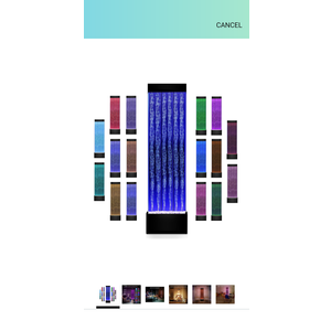 Bubble Wall Waterfall Fountain Indoor Water Wall LED Lamp with Acrylic Display for Sensory Room with 16 Colors 4 Light Effects 65 x 16 Inch
