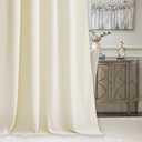 RYB Home White Velvet Curtains 90 inches - Room Darkening Energy Saving Curtain Panels Soft Luxury Privacy Window Covering for Living Room Studio Apartment, Cream White, W52 x L90 inches, 2 Panels
