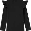 Girls Long Sleeve T-Shirt Cotton Rib-Knit Tees Toddler Stretch Basic Warm Round Neck Tops