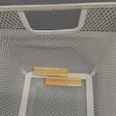 Basicwise Multipurpose Metal Mesh Basket w/Wooden Handle Storage Organizer for Kitchen Pantry Bathroom Cabinet Closet Countertop Fruit Holder Picnic Food and Beverages Carrier and Home Decor, Medium