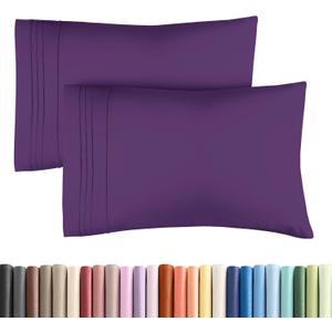 Queen Pillow Cases Set of 2 - Ultra Soft Hotel Quality Pillowcase Covers - Comfy, Cozy & Wrinkle Free - Shrinkage, Stain and Fade Resistant - Machine Washable Pillow Protectors - 2 Piece Set - Purple