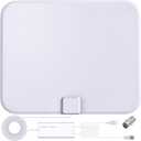 TV Antenna for Smart TV Indoor, TV Antenna for Local Channels,Support 4K 1080p with Signal Booster, 18FT Coax HDTV Cable (White)