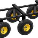 6 Wheel All Terrain Dolly, Heavy Duty Furniture Dolly 1300 Lbs Capacity, 10" Inflatable Tires Big Wheel Dolly, All Terrain Mover for Homes, Logistics, Warehouses, Shopping - 35.5" x 18" - Black