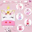 3 x Valentine Boxes 33 Pieces Unicorn Valentines Day Cards and Valentine Mailbox for Classroom Exchange Party Supplies (1 Unicorn Mailbox, 32 Valentine Cards, 1 Teacher Card) (Style B)